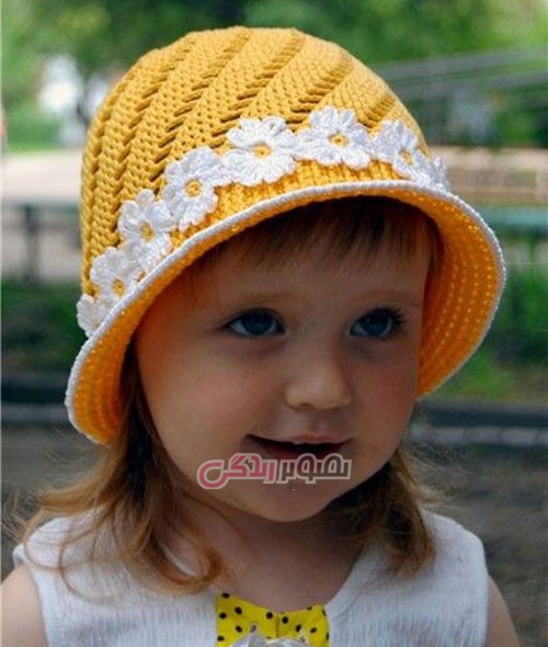 مدل کلاه بافتنی دخترانه - کلاه قلاب بافی دخترانه