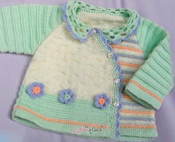 handmade knitted sweater children 27 - مدل ژاکت بافتنی دخترانه امسال + پالتو، کلاه ، دستکش و هدبند
