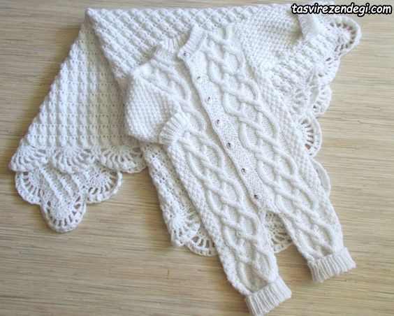 مدل سرهمی بافتنی میل بافی سفید