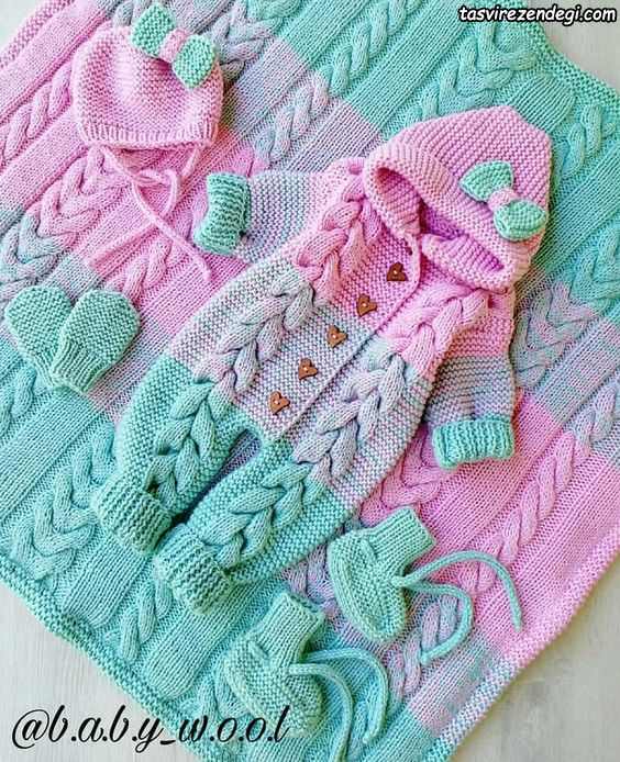 مدل سرهمی بافتنی میل بافی