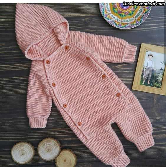 مدل سرهمی صورتی بافتنی قلاب بافی