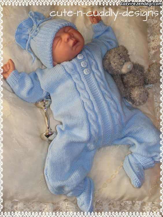 مدل سرهمی بافتنی میل بافی آبی 