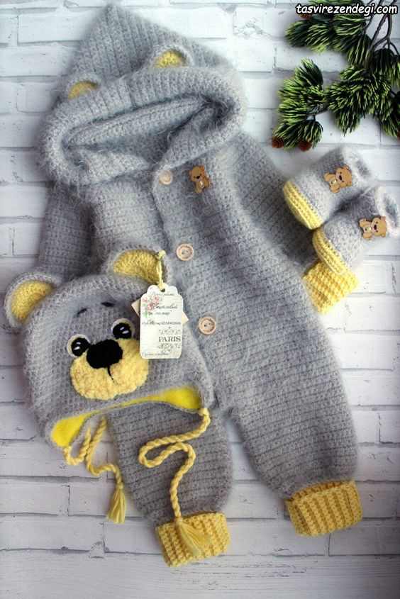 مدل ست کلاه سرهمی بافتنی قلاب بافی