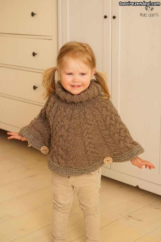 مدل شنل بافتنی دخترانه