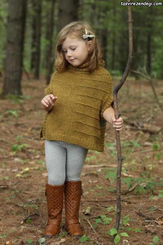 مدل شنل بافتنی دخترانه