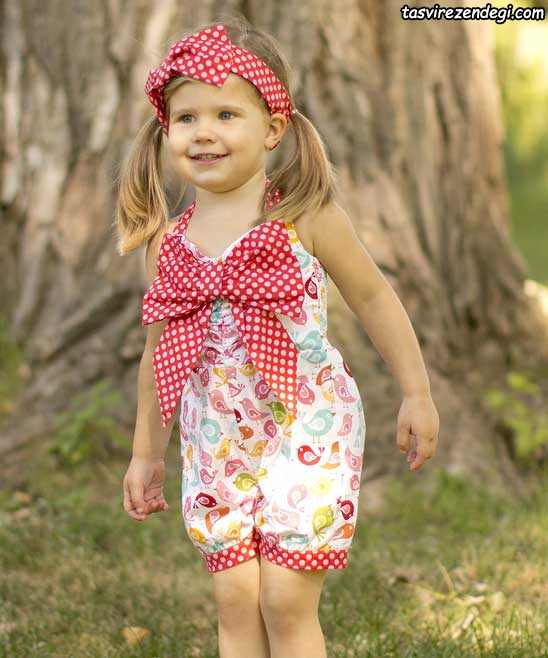 تاپ شلوارک سرهمی دخترانه نخی 