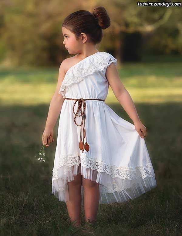 مدل لباس عروس بچه گانه , لباس مجلسی سفید بچگانه