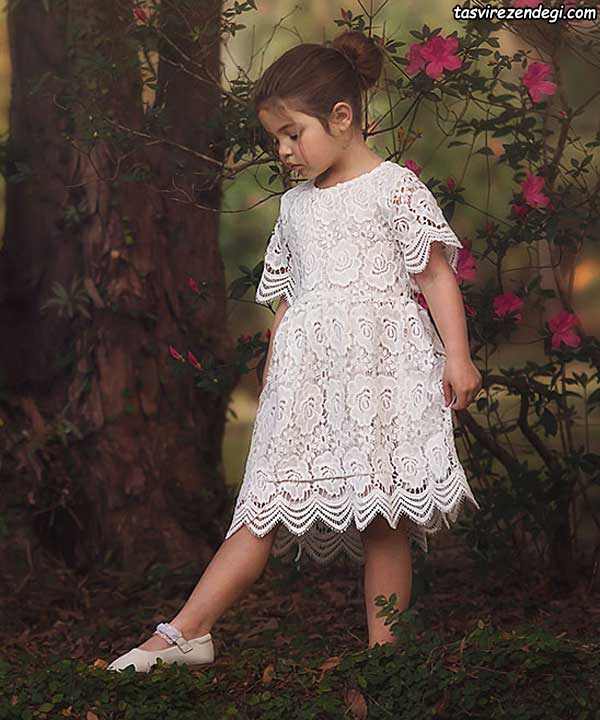 مدل لباس عروس بچه گانه , لباس مجلسی سفید بچگانه