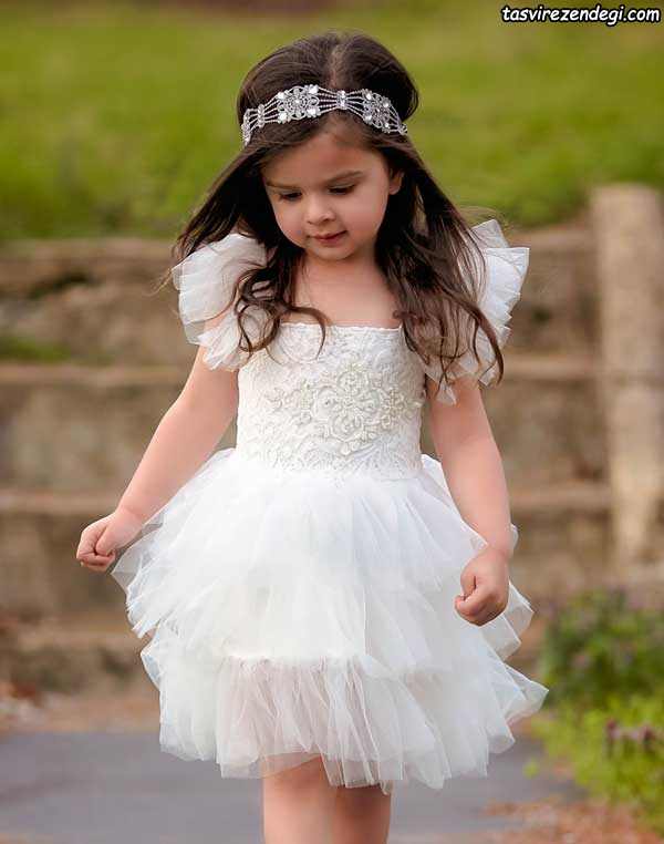 مدل لباس مجلسی پرنسسی سفید, لباس عروس بچگانه