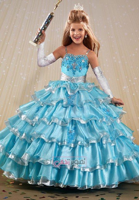 لباس مجلسی بچگانه - پیراهن پرنسسی