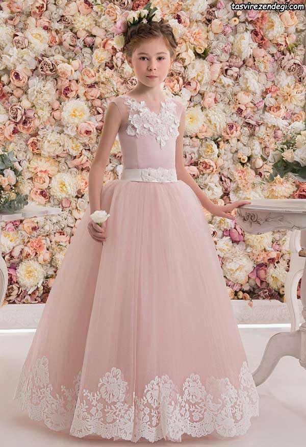 پیراهن پرنسسی بچه گانه بلند