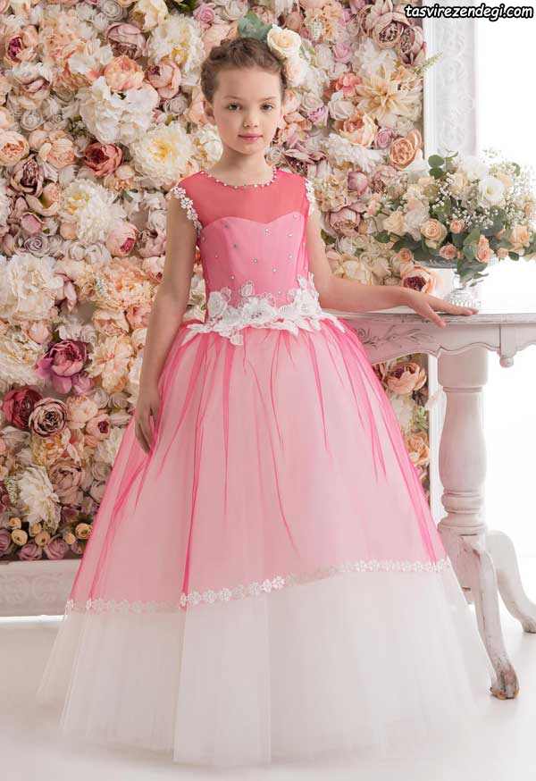 پیراهن پرنسسی بچه گانه بلند