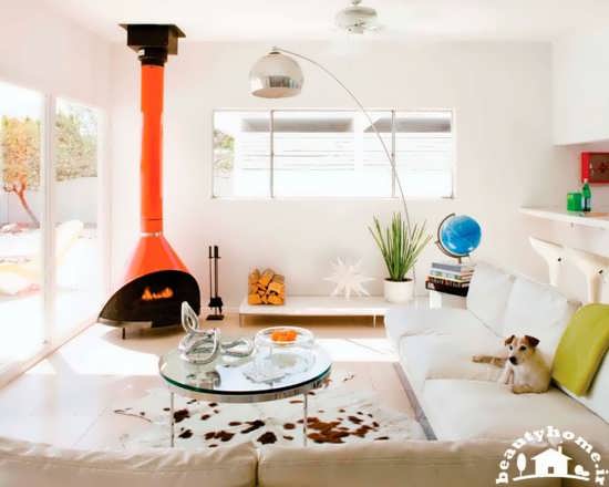 دکوراسیون اتاق پذیرایی سفید