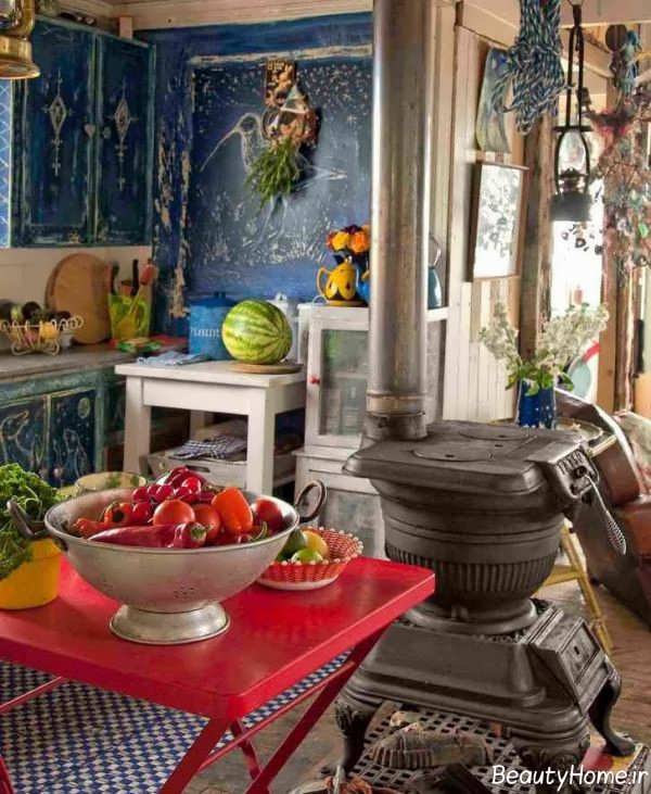 دیزاین داخلی آشپزخانه بوهمین 