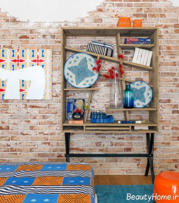 اتاق خواب زیبا و مدرن با طرح رنگی