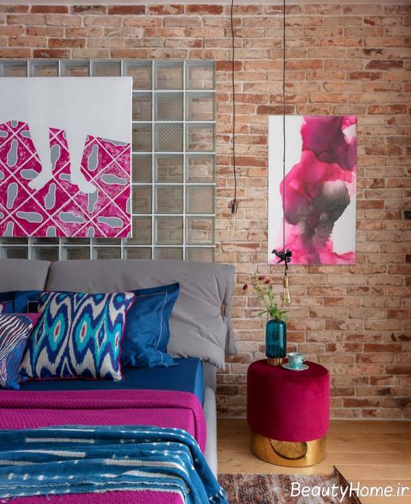 تم آبی و صورتی در اتاق خواب