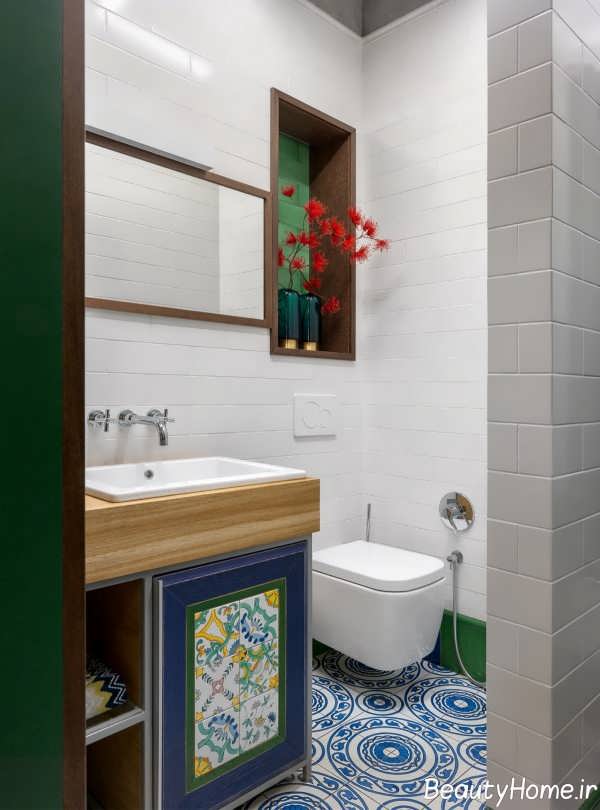 حمام با تم آبی