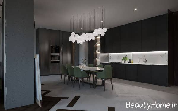 دیزاین زیبای منزل با تم تیره