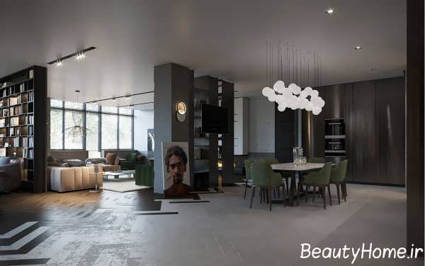 طراحی فوق العاده منزل با تم تیره