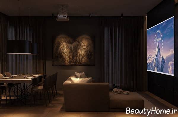 دکوراسیون جذاب با تم تیره