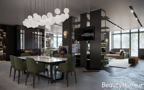 طراحی داخلی با تم تیره