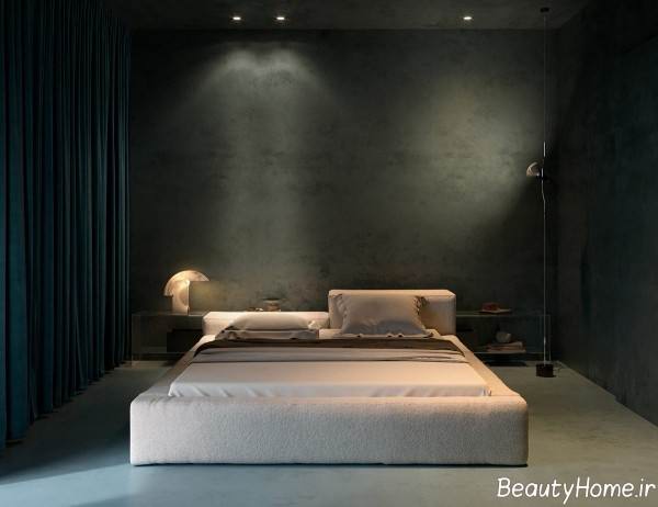 دکوراسیون اتاق خواب با تم تیره 