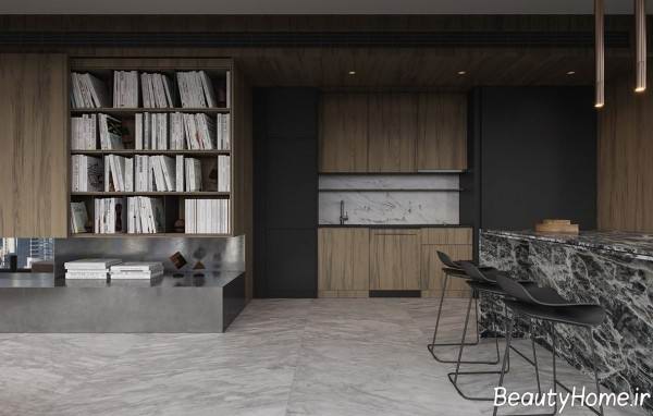 دکوراسیون خانه ای با تم تیره 