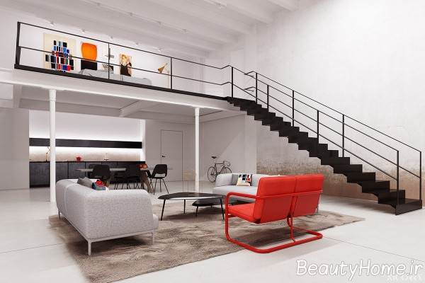 دکوراسیون زیبا و شیک خانه دوبلکس 