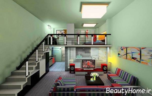 دکوراسیون مدرن خانه دوبلکس کوچک 