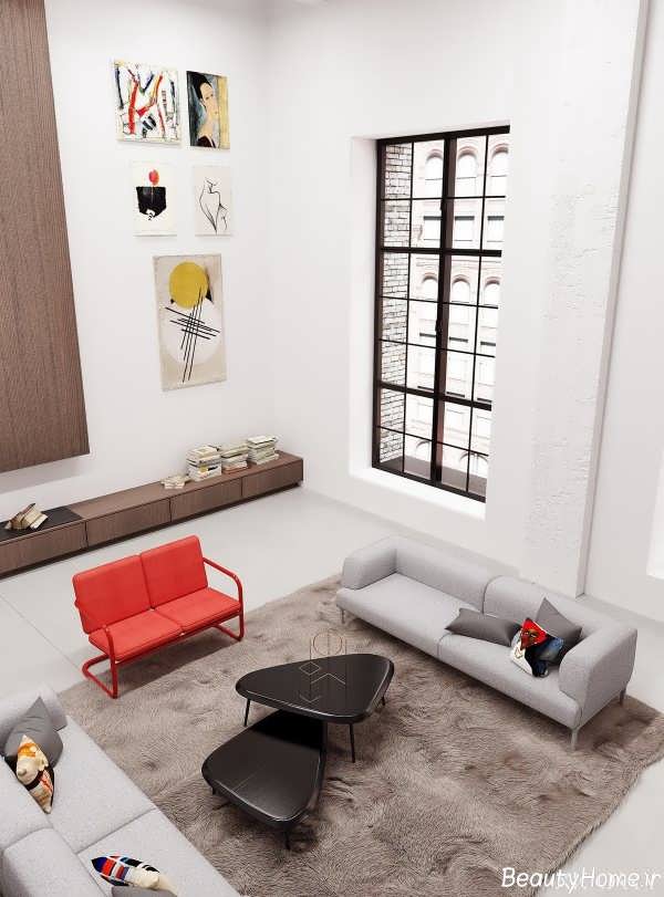 طراحی اتاق نشینمن در خانه دوبلکس 