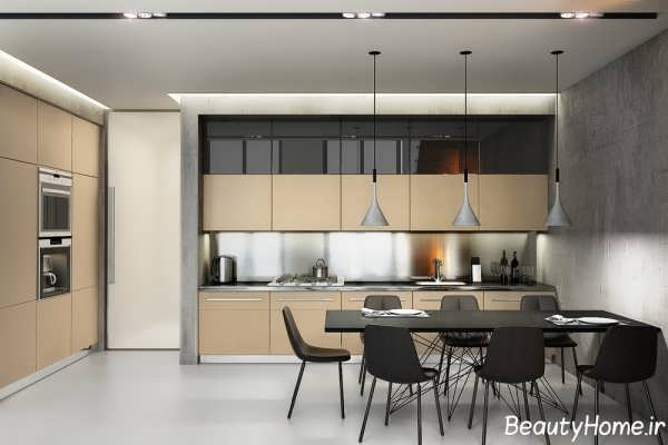 طراحی زیبا آشپزخانه در درون خانه های دوبلکس 