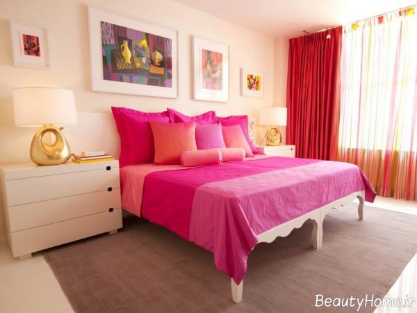 دکوراسیون شیک خانه صورتی 