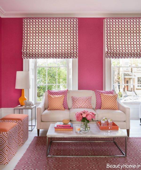 دکوراسیون شیک خانه با تم صورتی 