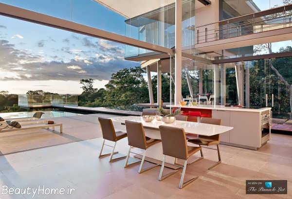 دیوار شیشه ای در دکوراسیون ویلاهای لاکچری