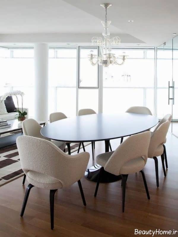 میز غذاخوری شیک و بیضی 