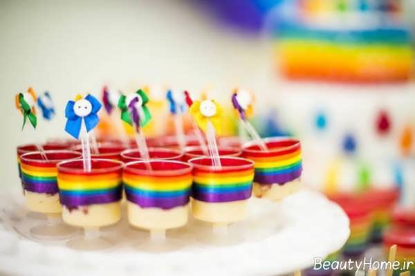تزیین خوراکی با تم رنگین کمان 
