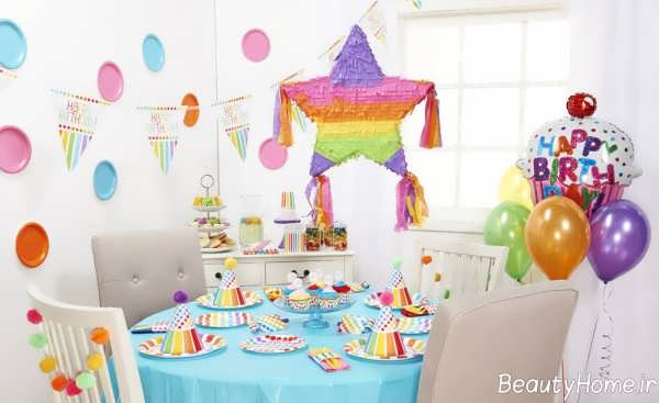 تزیین تولد با تم رنگین کمان 