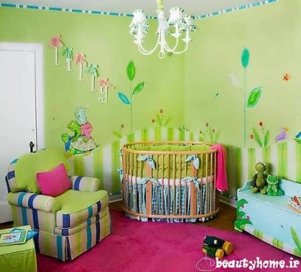 چیدمان اتاق نوزاد شاد با طراحی شیک