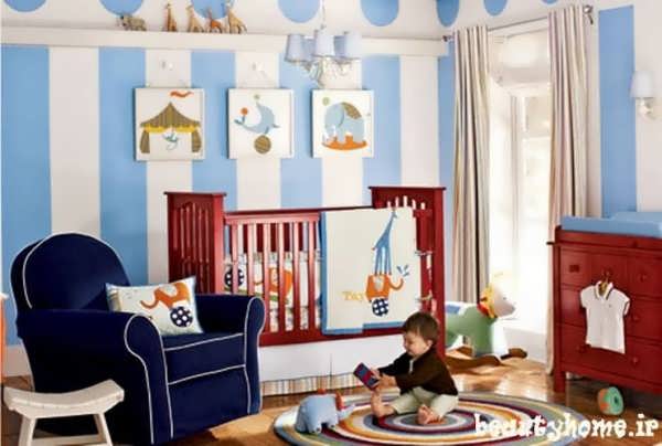 چیدمان اتاق نوزاد شاد با طراحی شیک
