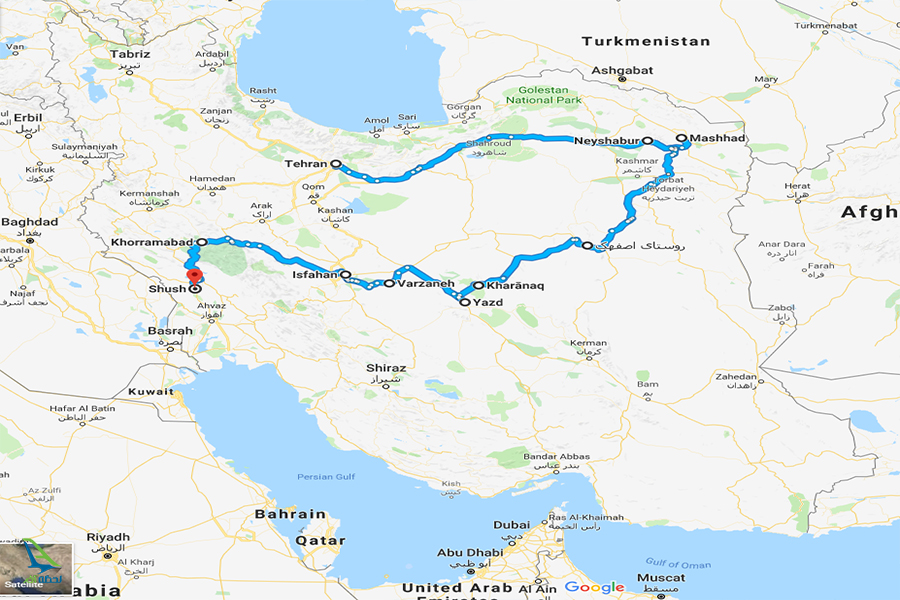 نقشه جاده ابریشم در ایران