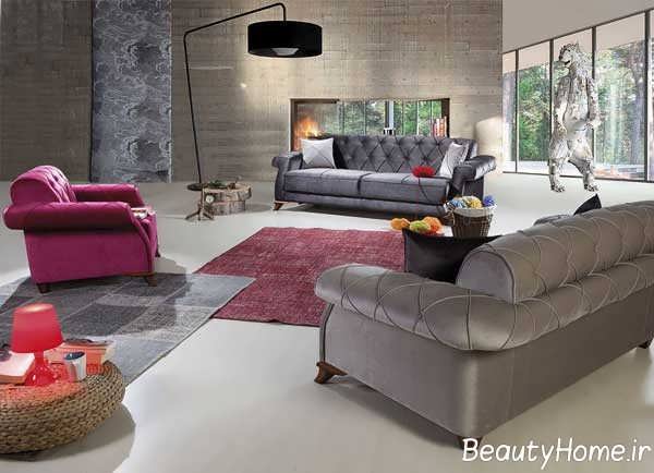 طراحی متفاوت اتاق پذیرایی با مبل چستر