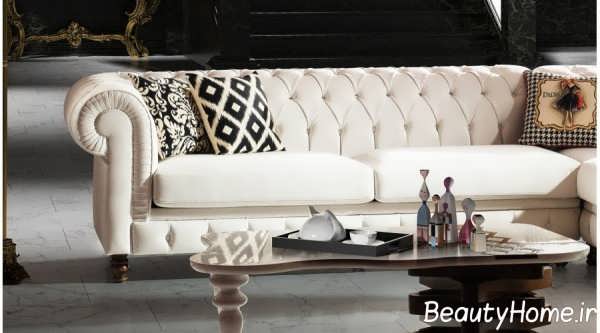 طراحی زیبای اتاق با مبل چستر