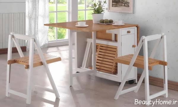 مدل میز ناهار خوری دو رنگ 