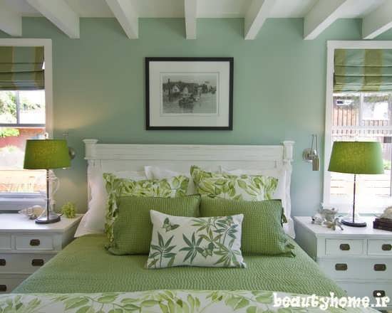 طراحی دکوراسیون اتاق خواب سبز رنگ