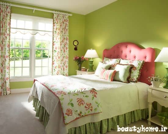 طراحی دکوراسیون اتاق خواب سبز رنگ