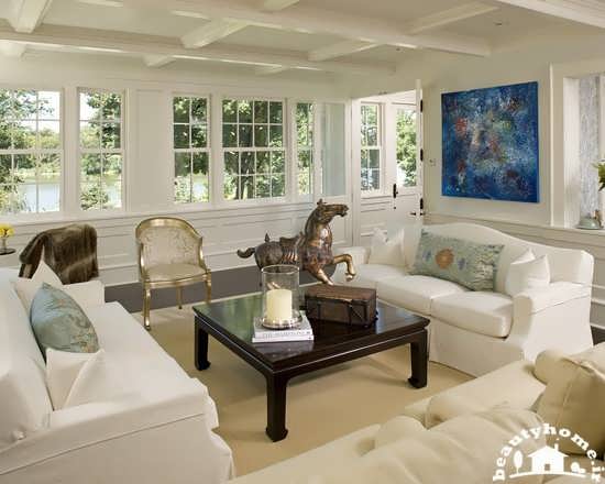 دکوراسیون اتاق پذیرایی سفید