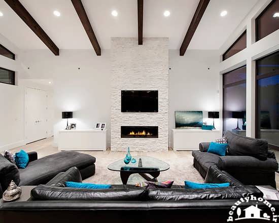 دکوراسیون اتاق پذیرایی سفید