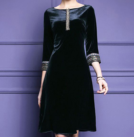 مدل پیراهن مخمل, مدل لباس بلند مخمل