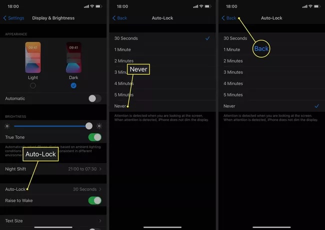 خاموش شدن صفحه نمایش آیفون
